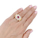 Ring 53 Tank ring in yellow gold, platinum, rubies and diamonds. 58 Facettes 33120