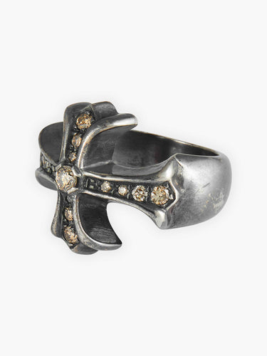 Bague 53 Bague Croix Médiévale diamants bruns 58 Facettes