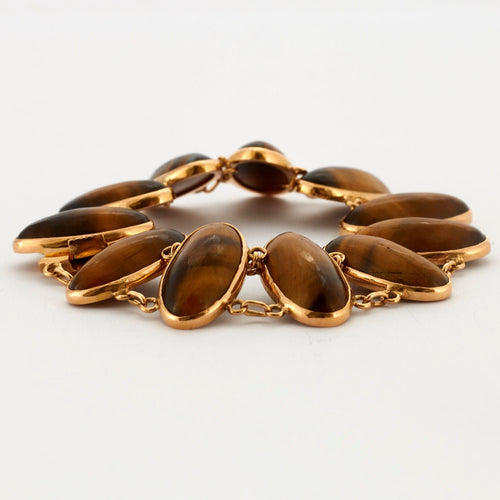 Bracelet Bracelet or et oeil de tigre 58 Facettes