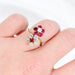 Ring 51 Ring “Toi & Moi” Gold Ruby Diamonds 58 Facettes