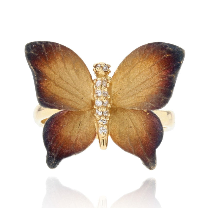 Bague 50 Bague papillon en émail et diamants 58 Facettes 13-215-7983000-51