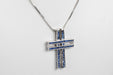 Necklace Necklace and sapphire cross pendant in white gold 58 Facettes 111.39826