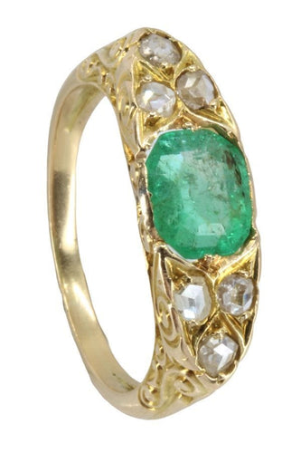 Bague BAGUE ÉMERAUDE ET DIAMANTS NAPOLÉON III 58 Facettes 051841