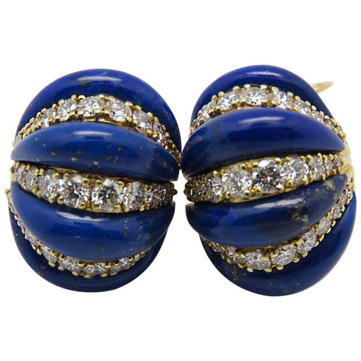 Boucles d'oreilles Boucles d'oreilles Clips Boucheron Lapis Lazuli Diamants 58 Facettes