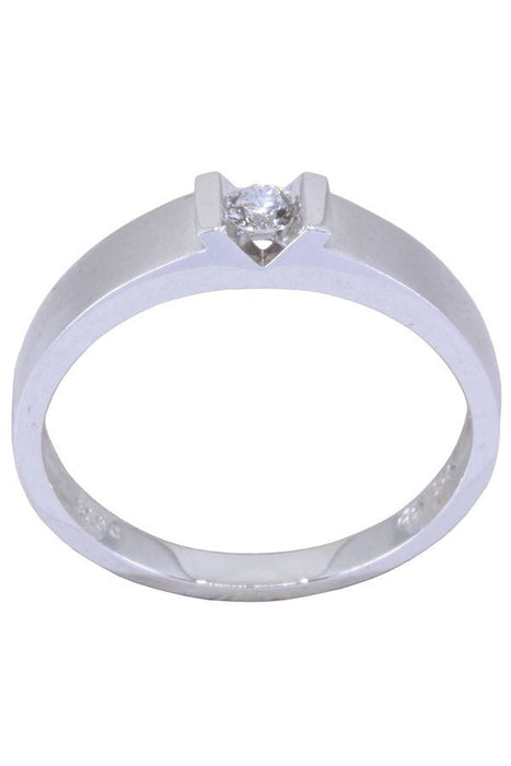 Bague 54 Solitaire en or blanc, diamants 58 Facettes 063591