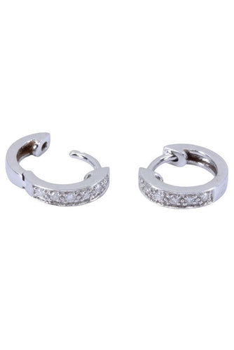 Boucles d'oreilles Créoles en or blanc, diamants 58 Facettes 063491