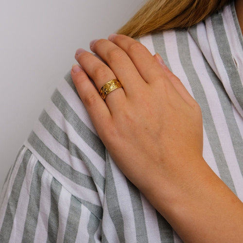 Bague 54 Bague Etoiles or jaune 58 Facettes