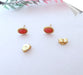 Ring 53 Ring + Earrings set, in gold, Coral in cabochon 58 Facettes AA 1549