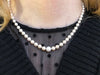 Collier Collier de perles de cultures blanches, fermoir diamants 58 Facettes