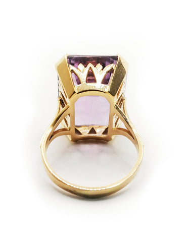 Bague Bague or jaune et améthyste 58 Facettes
