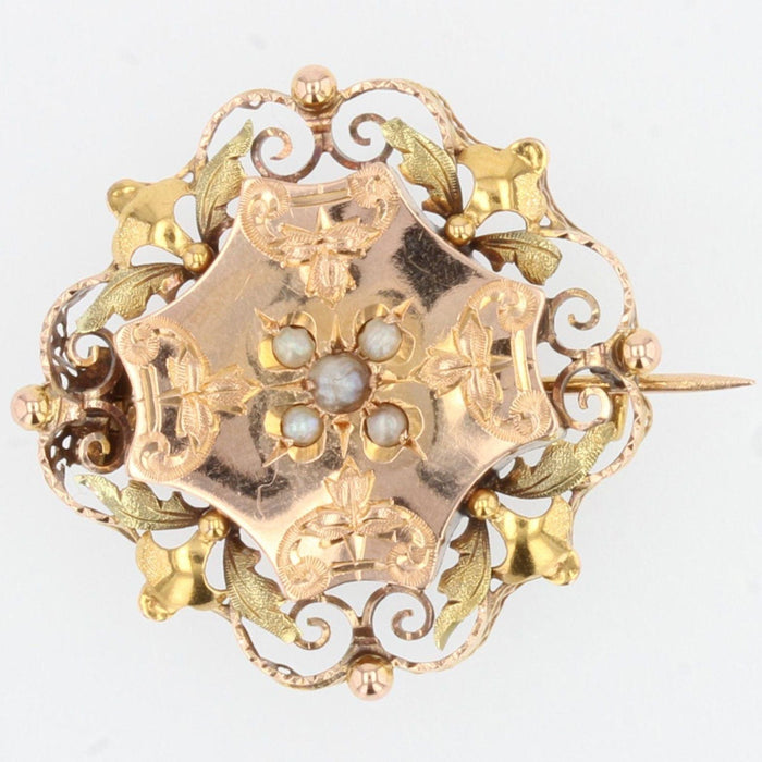 Broche Broche ancienne de col or rose et perles fines 58 Facettes 07-077