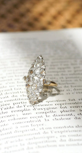 Bague Bague marquise Diamants taillés en rose 58 Facettes