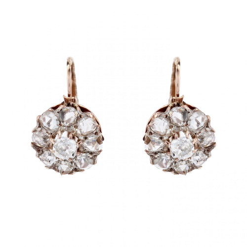 Boucles d'oreilles Boucles d'oreilles marguerite anciennes diamants 58 Facettes 22-520