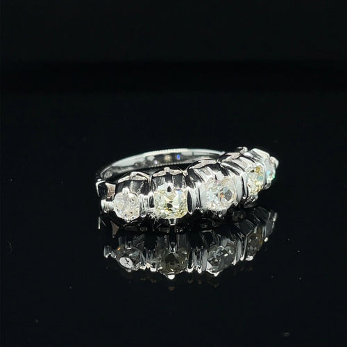 Bague 55 Bague Art Déco Or Diamant "Five-Stone" 58 Facettes