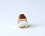Ring Vintage cocktail ring, Signet ring, Rose gold and carnelian 58 Facettes
