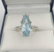 Ring 50 18K gold ring with marquise cut aquamarine 58 Facettes
