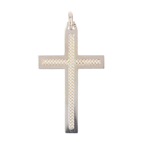 Pendentif Croix ajourée or rose 58 Facettes 16-264