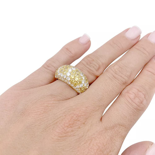 Bague 51 Bague Cartier, "Sauvage", en or jaune, diamants, saphirs jaunes. 58 Facettes 33028