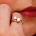 Ring Yellow gold ring Toi et moi, pearls 58 Facettes 18707