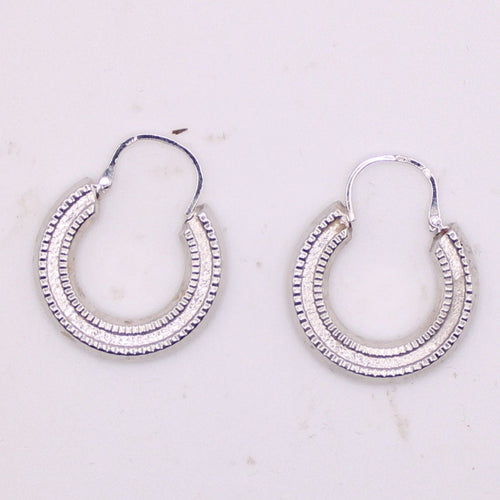 Boucles d'oreilles Créoles en or blanc 58 Facettes