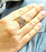 Bague Bague en or jaune 18 carats et pavage diamants 58 Facettes