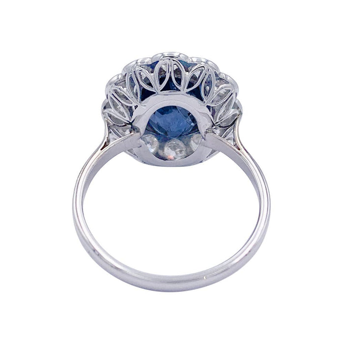 Bague 52 Bague Pompadour, or blanc, platine, saphir et diamants. 58 Facettes 32293