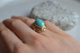 Bague Bague ajourée cabochon de Turquoise 58 Facettes Ref1566