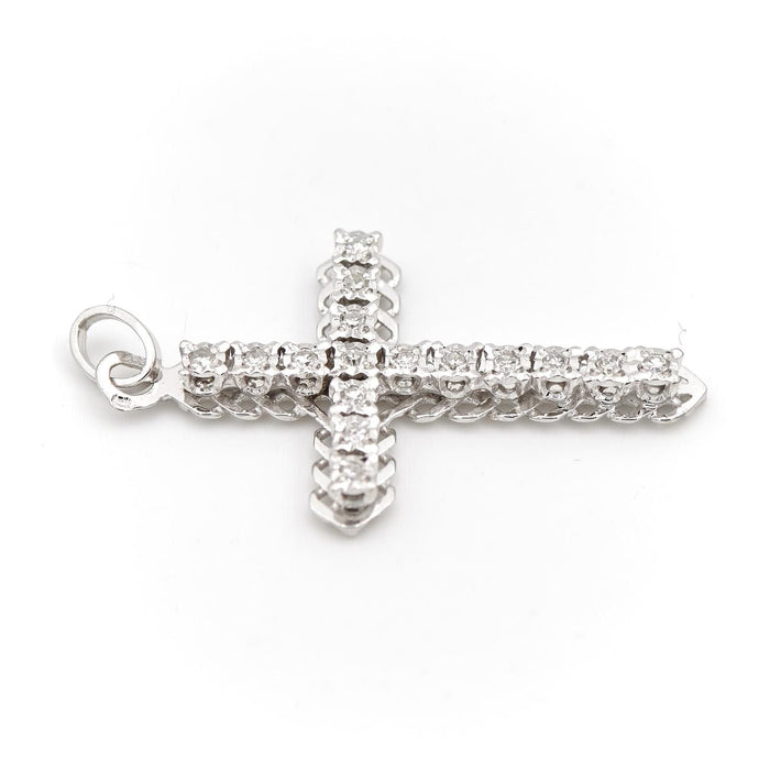 Pendentif Pendentif Croix Or blanc Diamant 58 Facettes 1840417CN