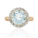 Ring 58 Old round aquamarine diamond ring 58 Facettes 22-425