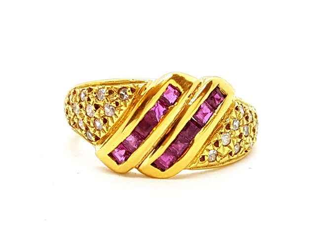 Bague 55 Bague Or jaune Rubis 58 Facettes 06352CD