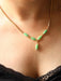Necklace Curb link necklace Yellow gold Jade Jadeite 58 Facettes 2432040CN