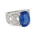 Bague 51.5 Bague en platine, saphir et diamants. 58 Facettes 31168