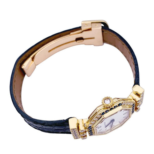Montre Montre Cartier, "Andine", or jaune, diamants, saphirs. 58 Facettes 33299
