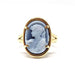 Ring Ring in Yellow Gold & Blue Cameo 58 Facettes