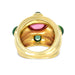 Ring 47 Yellow Gold, Tourmaline and Peridot Ring 58 Facettes 61J00076