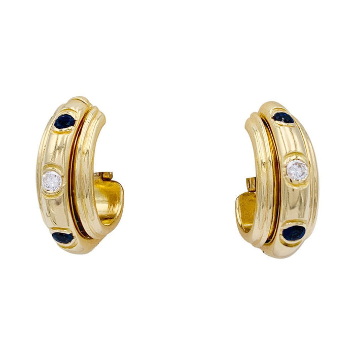 Boucles d'oreilles Boucles d'oreilles Piaget, "Possession", or jaune, saphirs, diamants. 58 Facettes 32585