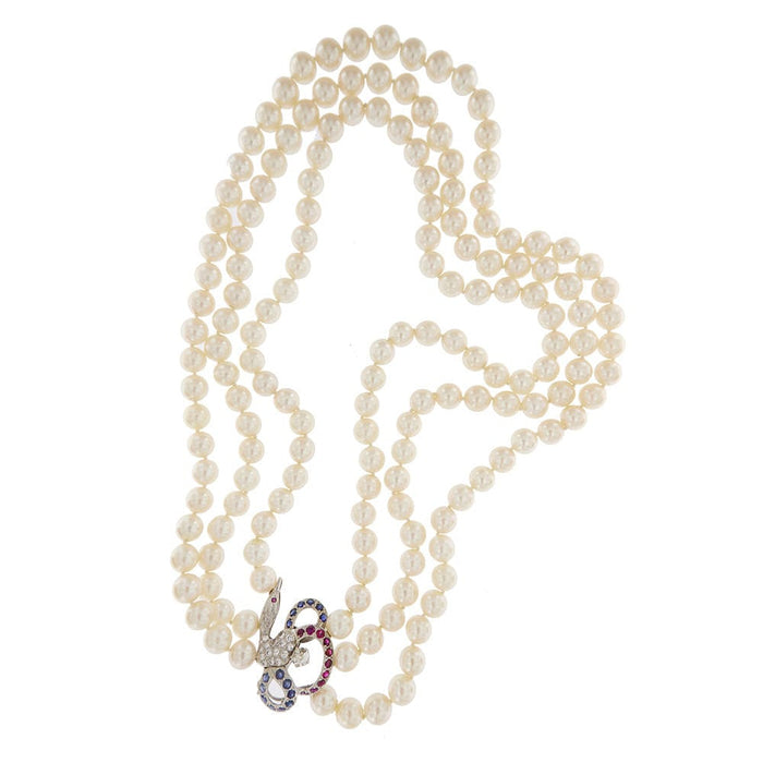 Collier Collier de perles trois rangs 58 Facettes 31430