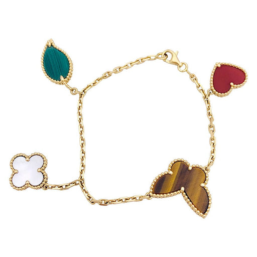 Bracelet Bracelet Van Cleef & Arpels "Lucky Alhambra" or jaune, pierres de couleurs. 58 Facettes 33558