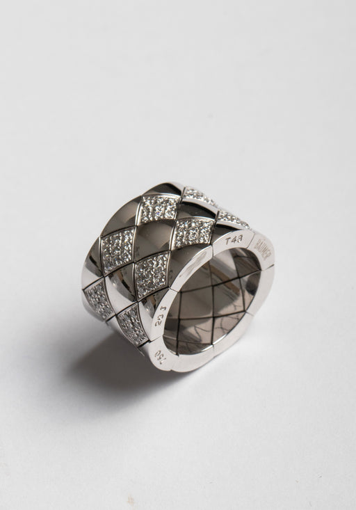 Ring 48 CHANEL Quilted Ring 750/1000 White Gold 58 Facettes 64780-61264