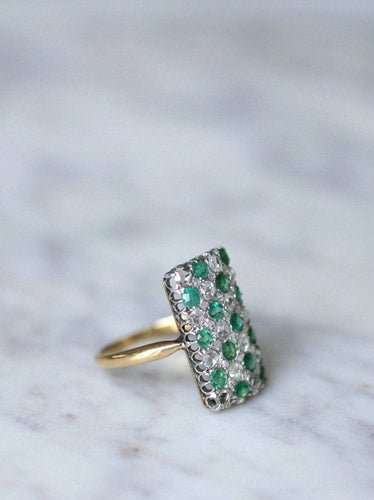Bague Bague damier émeraude et diamants 58 Facettes