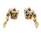 Boucles d'oreilles Boucles d'oreilles vintage, or jaune, lapis lazuli, diamants. 58 Facettes 32311