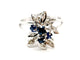 Bague 48 Bague Fleur Or blanc Saphir 58 Facettes 1313050CN