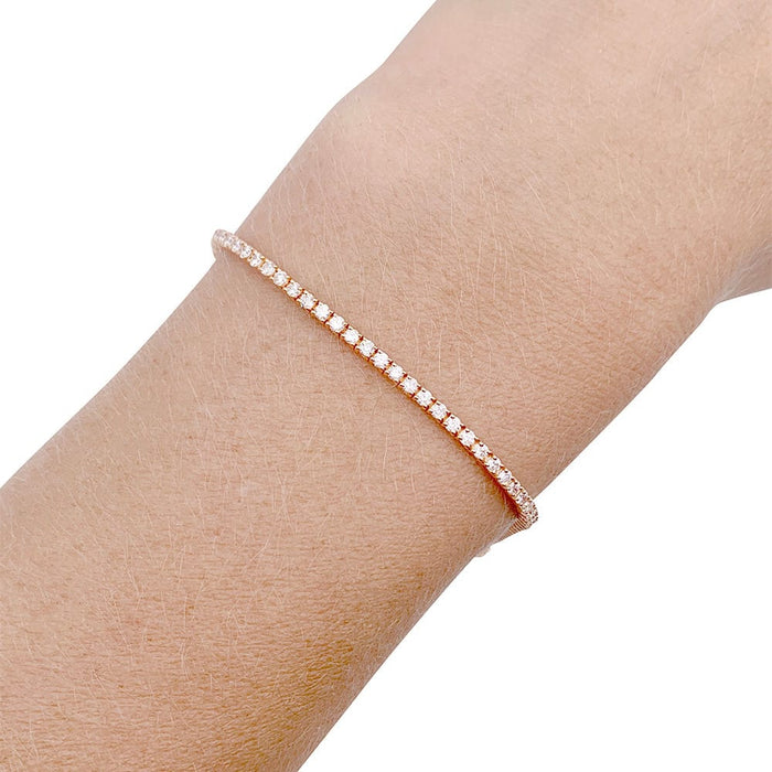 Bracelet Bracelet ligne diamants en or rose. 58 Facettes 32306