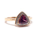 Ring Rhodolite diamond ring in pink gold 58 Facettes