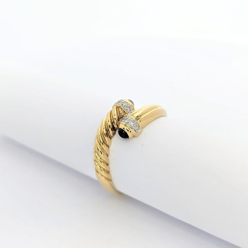 Bague Bague or jaune diamants et saphirs 58 Facettes 27302