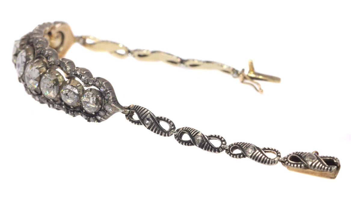 Bracelet Bracelet en diamant avec de grandes tailles de rose 58 Facettes 21028-0239