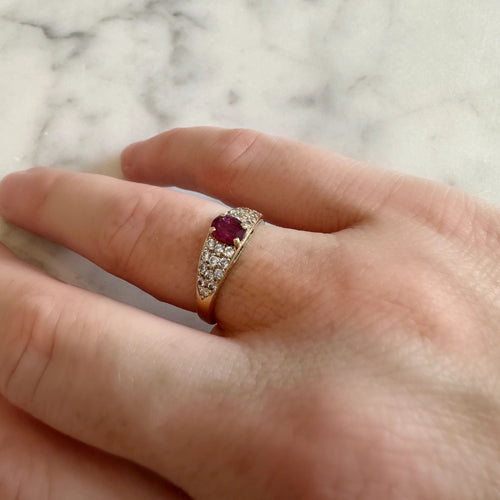 Bague 52 Bague Or jaune Rubis Diamants 58 Facettes CF2378-100