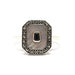 Ring 55 Vintage mother-of-pearl onyx silver ring 58 Facettes