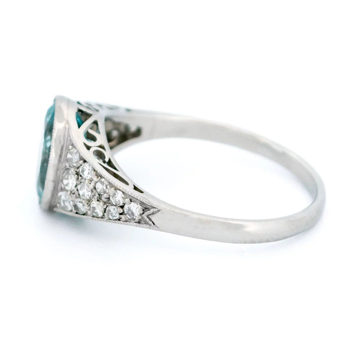 Bague 55.5 Bague platine diamant aigue-marine 58 Facettes 8CC48577AEF742F9803A387625EB06B3