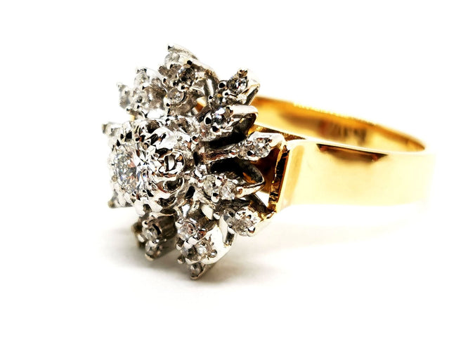 Bague 54 Bague Fleur Or jaune Diamant 58 Facettes 1186434CN